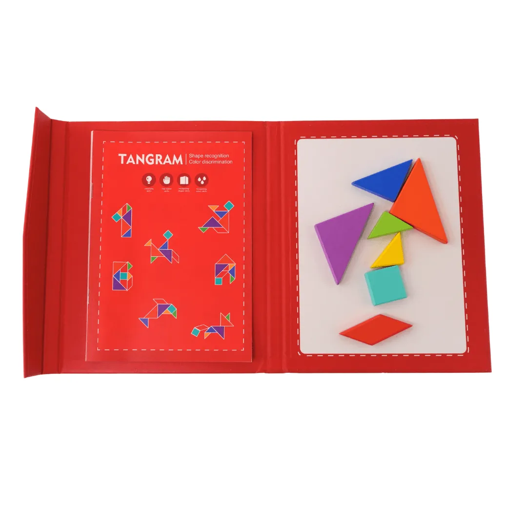 Tangram Travel Game, Magnetic Puzzle Book Game Tangrams-1(Red colour)