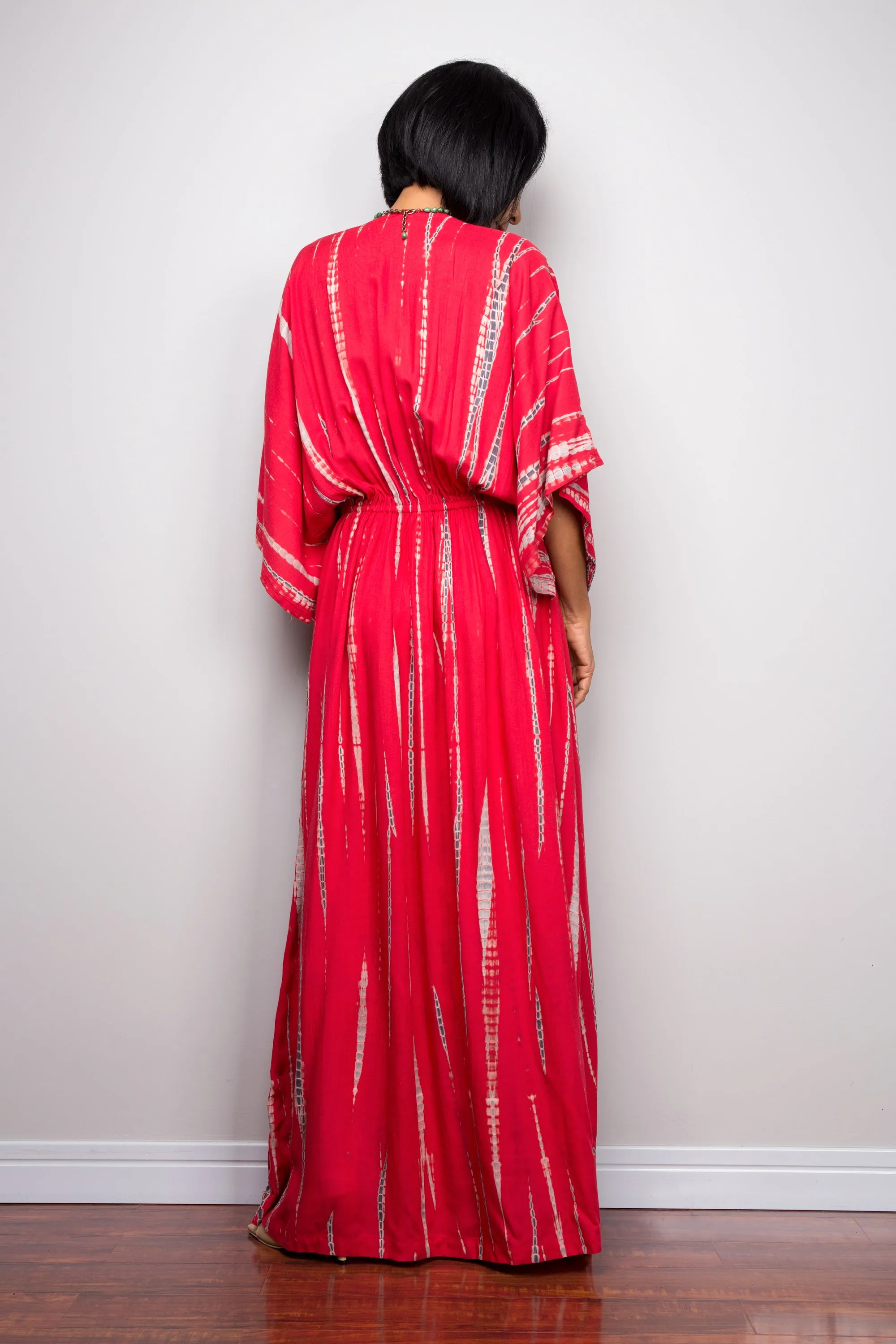 Tie dye kimono kaftan dress