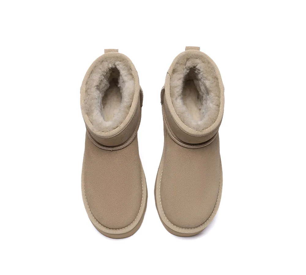 UGG Boots Sheepskin Wool Ultra Mini Ankle Platform Rommie