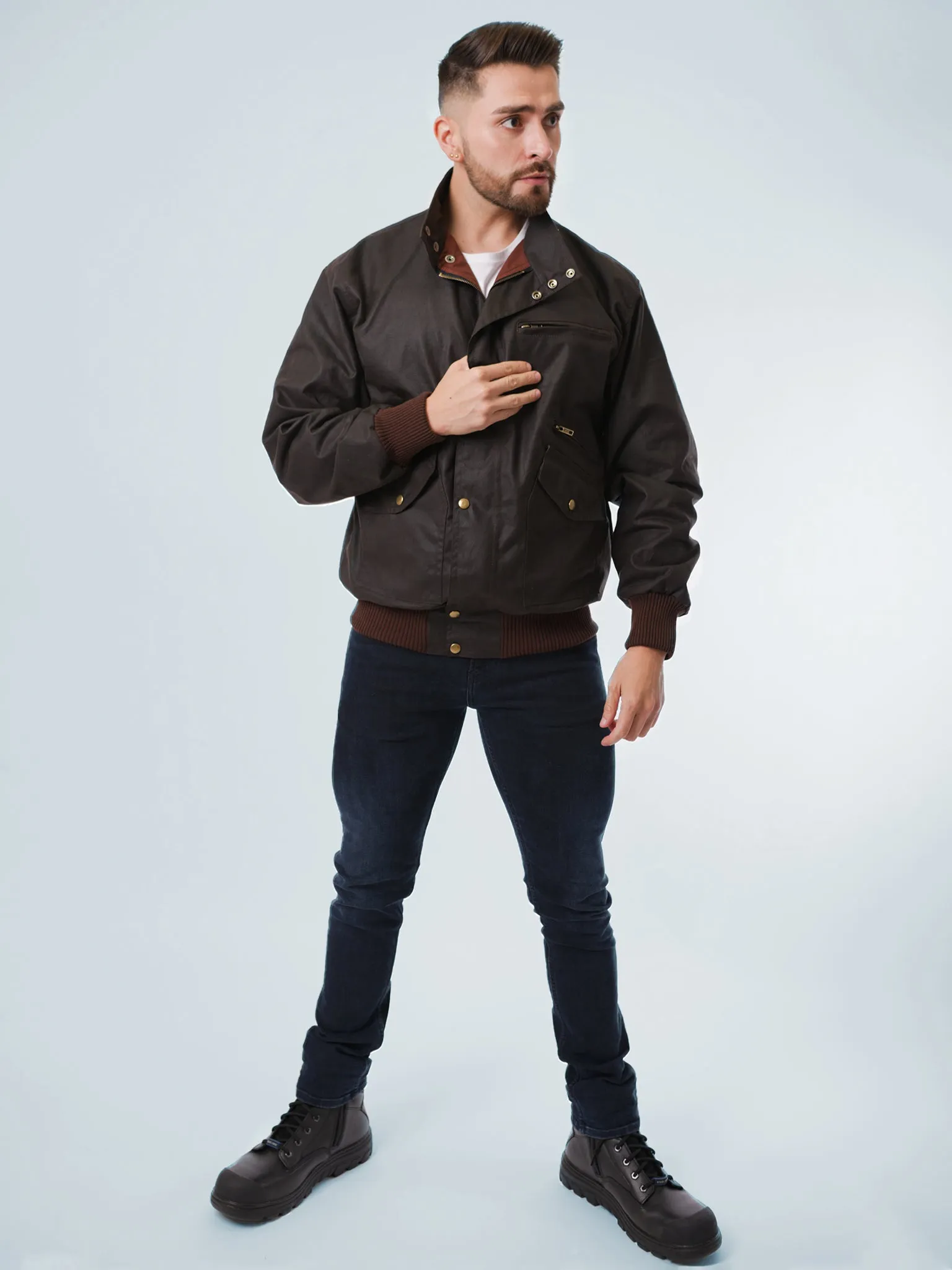 Unisex Oilskin Ribbed Jacket