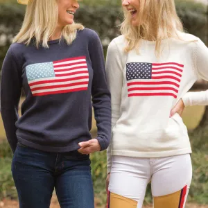 Women's Lightweight Cotton American Flag Sweater